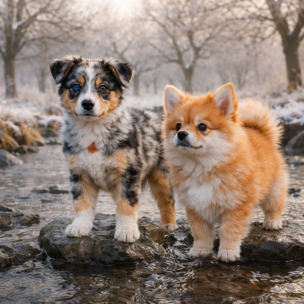 Quivara und Wolfram – Gemeinsamer Schritt über den Bachlauf
