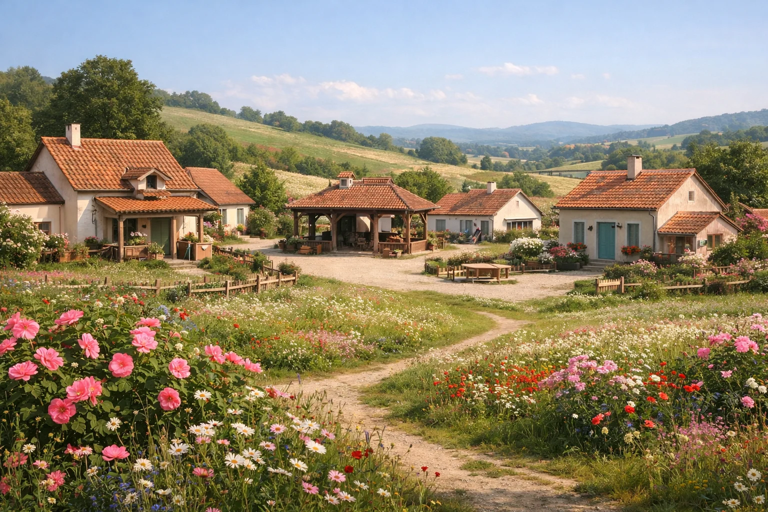 Rosengarten – freundliches Gartendorf in Rosenwiese