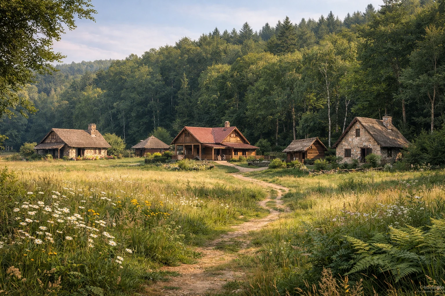 Waldwiese – Siedlung am Übergang von Wiese und Wald in Waldrand