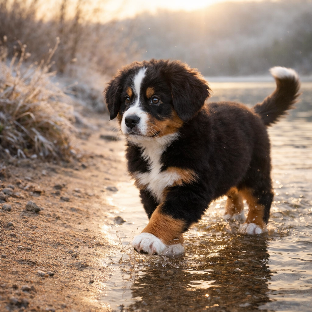 Berner Sennenhund Welpe Jorin – Jorin und die tanzenden Wellen
