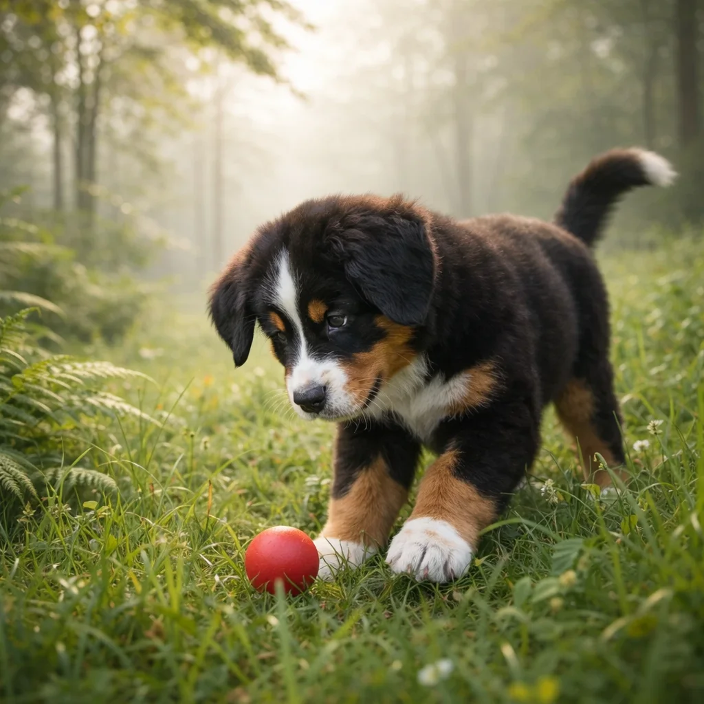 Kullernder Ball im sanften Nebel