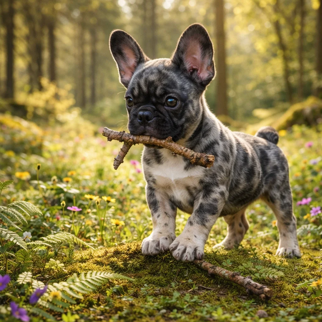 Französische Bulldogge Welpe Pivara – Der spannende Fund am Waldrand