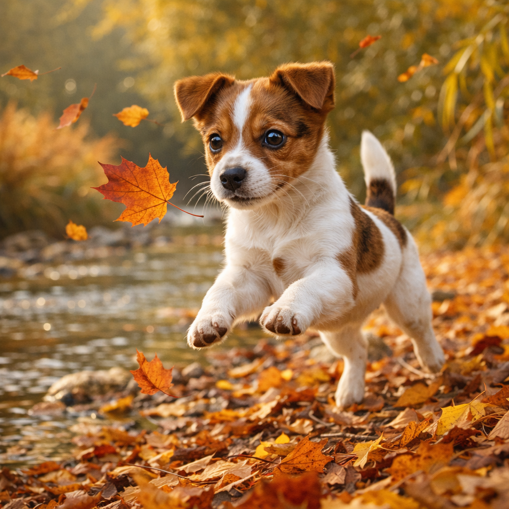 Jack Russell Terrier Welpe Knirpsel – Blätterwirbel und flinke Pfoten