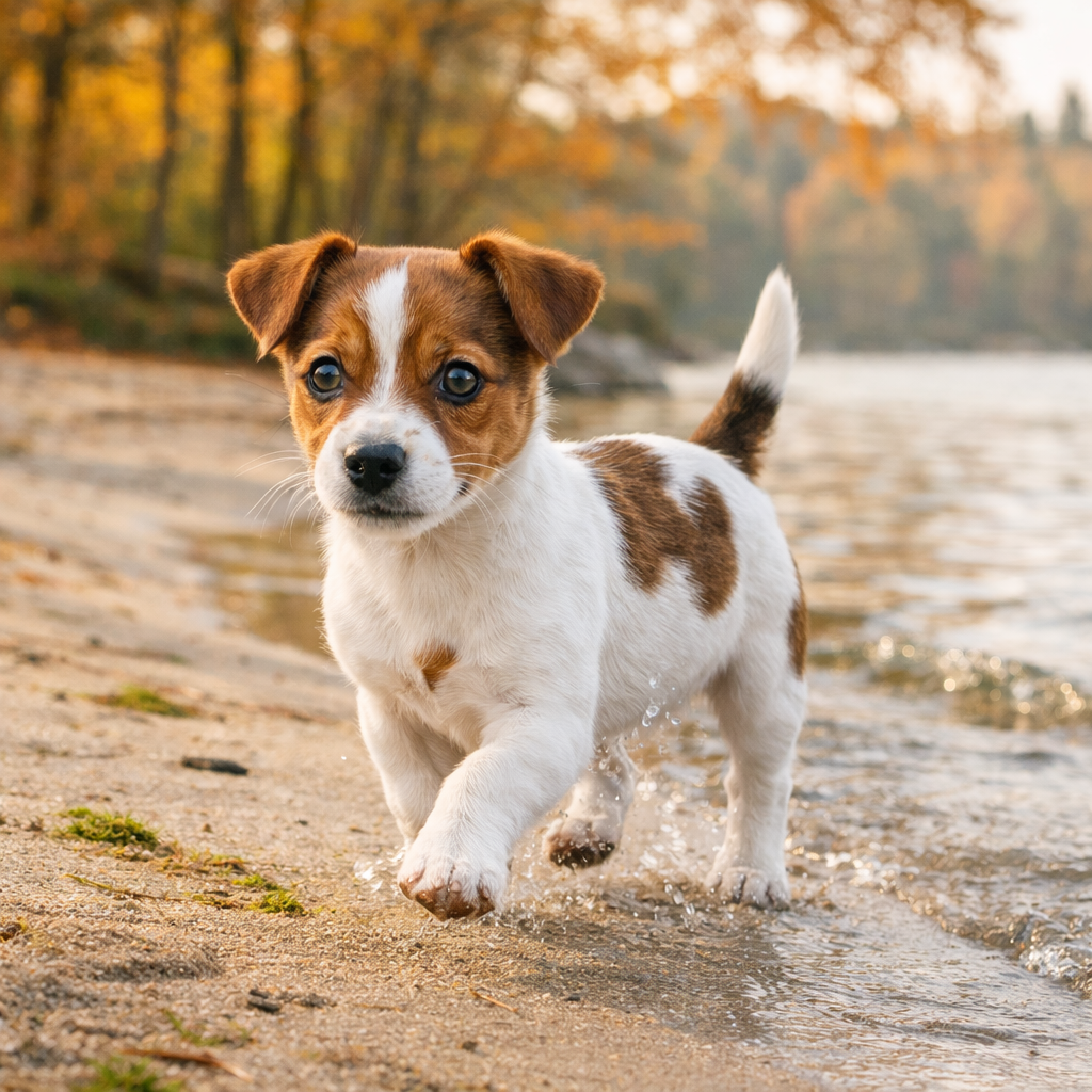 Jack Russell Terrier Welpe Knirpsel – Knirpsel und die tanzenden Wellen
