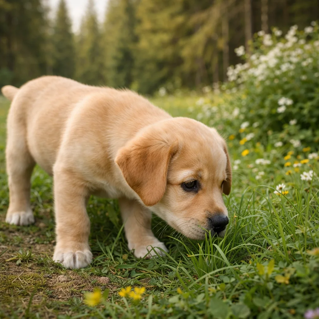 Labrador Retriever Welpe Tarian – Das versteckte Geheimnis im Gras